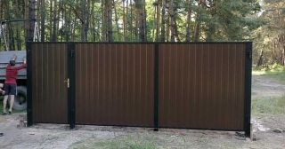 Купить распашные ворота из профнастила Чусовой, цена от 2807 руб.